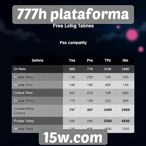 Comparação entre 777h plataforma e concorrentes do setor